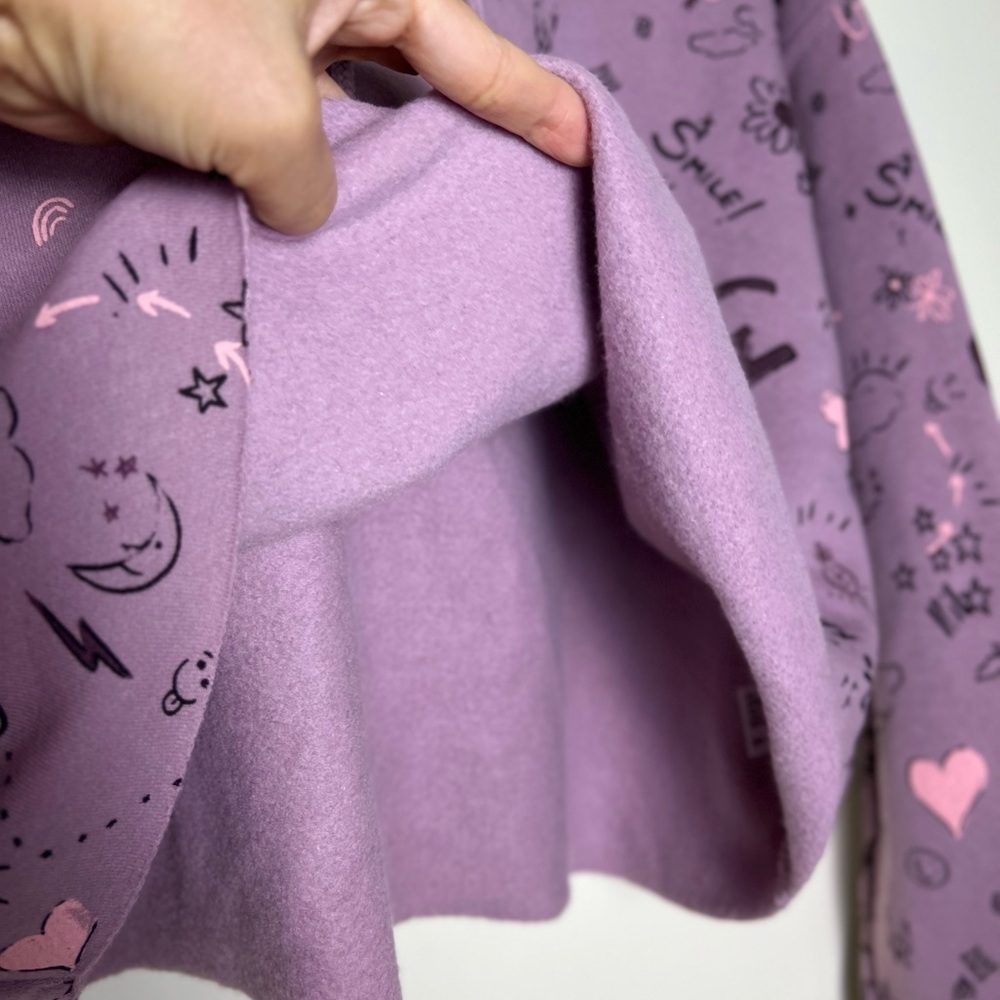 🛍️Wild Fable Women Lavender/Pink Graphic Hoody Fleece Cropped Casual Boxy Small - Picture 6 of 8